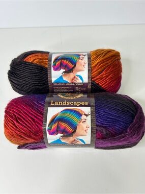 NEW Lion Brand Landscapes Yarn in Volcano - 2 skeins